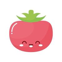 tomate kawaii vegetal con una sonrisa vector