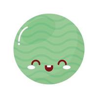 melon kawaii fruit with a smile vector