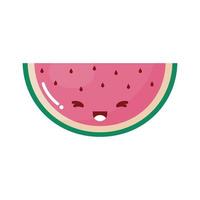 watermelon kawaii fruit smiling on withe background vector