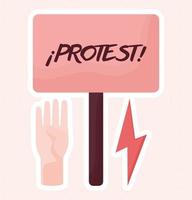 three protest icons vector