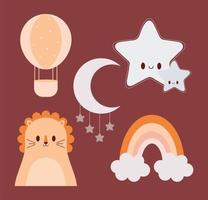 five nursery icons vector
