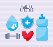 five health monitors items vector