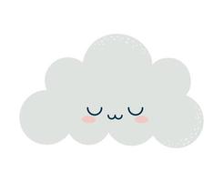 linda nube gris vector