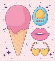 four pop items vector