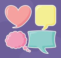 four message bubbles vector