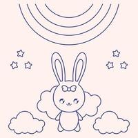 bunny and decoration vector