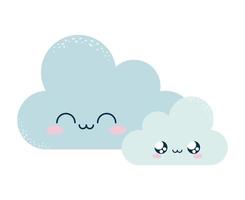 cute baby clouds vector