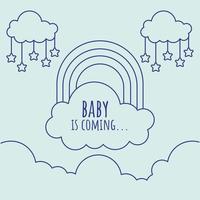 coming baby card vector