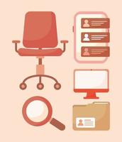 five hiring items vector