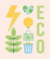 six eco items vector