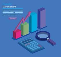 financial management with infographic and icons vector