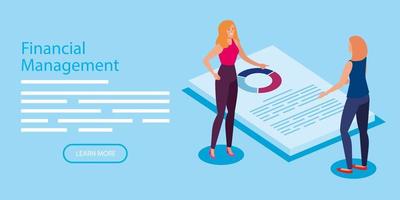 financial management with women and document vector