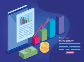financial management with document and icons vector