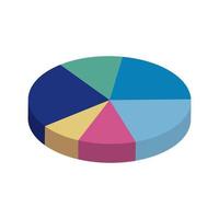 circular statistical graph isolated icon vector