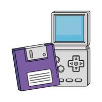 floppy with video game handle nineties style vector