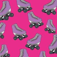 background of roller skates of nineties retro style vector