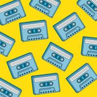 background of cassettes of nineties retro style vector