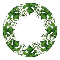frame circular of branches with leafs vector