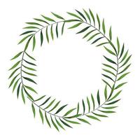 frame circular of branches with leafs vector