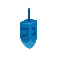 dreidel, juego, tradicional, aislado, icono vector