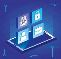 smartphone device with app menu isolated icon vector