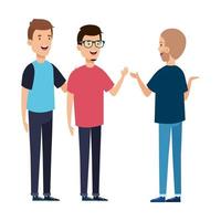 group of young men characters vector