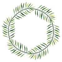 frame circular of branches with leafs vector