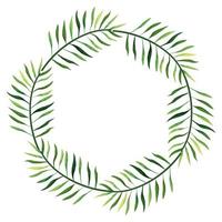 frame circular of branches with leafs vector