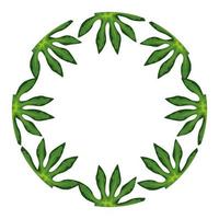 frame circular of leafs tropical isolated icon vector