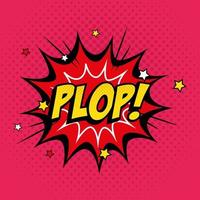 explosion with plop lettering pop art style icon vector