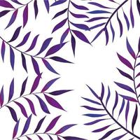 frame of branches with leafs purple color vector