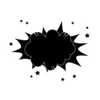 silueta de nube con explosión icono de estilo pop art vector