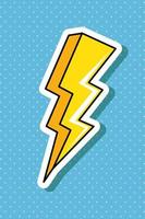 thunderbolt pop art style icon vector