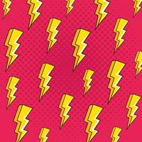 background of thunderbolts pop art style icons vector