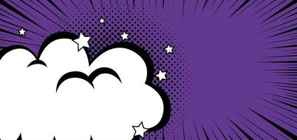 cloud with stars pop art style icons vector