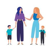 mothers with sons avatar characters vector