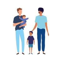 men with sons avatar character vector