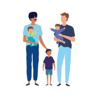 men with sons avatar character vector