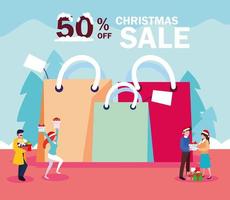 christmas promotions and discounts , winter sales vector