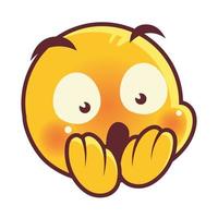 funny emoji, surprised emoticon face expression social media vector