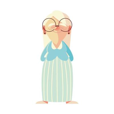 elderly woman, funny grandmother female senior cartoon 4311199 Vector Art  at Vecteezy