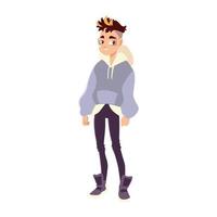boy with hairstyle fashionable clothes, young culture, vector design