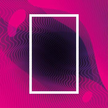 Fondo de ondas con marco, figuras geométricas. vector