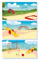 conjunto de parques infantiles al aire libre vector