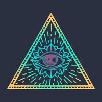 All Seeing Eye in Triangle vector