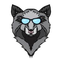 tatuaje de lobo salvaje vector