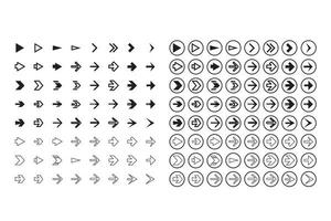 conjunto de flechas aisladas, deshacer y botones anteriores vector