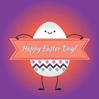 Happy easter with happy eggs vector