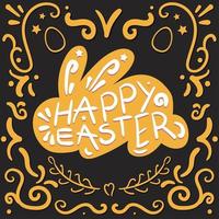 Vintage Happy Easter lettering vector