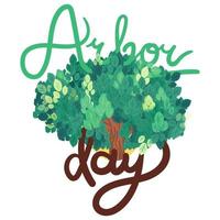 saludo del día del árbol vector